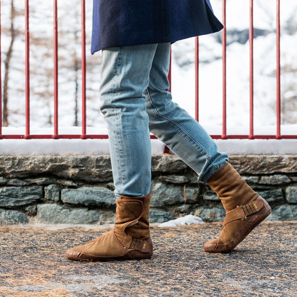 Botas Hombre Marrom - Furoshiki Classic Shearling Mid - KNUFMD-279